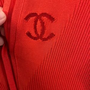 Vintage Chanel red cardigan size 44